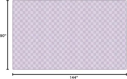 Flagship Carpets Schoolgirl Style Lavender Checkerboard Educational Area Rug for Kids Room Seating Décor, Children's Classroom, Play Carpet for Teaching and Playroom, 7'6" x 12', Purple