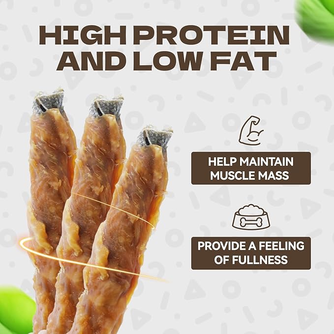 Chicken Wrapped Cod Skin Dog Treats, High Protein Chicken Jerky Chews Rawhide-Free Long-Lasting Dog Training Treats Snacks for Medium and Breeds 10.54oz-Mewly Pet