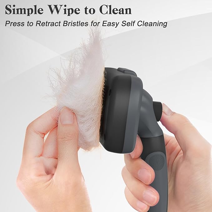 Swihauk Self Cleaning Slicker Brush - Skin Friendly for Dogs & Cats, Deshedding Grooming Tool for Shedding Hair, Puppy Brush for Haired Pets-Mewly Pet
