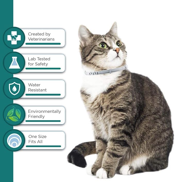 Flea and Tick Collar for Cats. Offers 4 * 6 Months of Protection. Made from Quality Essential Oils. Waterproof and Natural. Protects Kittens. Free Flea Comb and Tick Tweezers. (4 Pack - 13.8 inches)-Mewly Pet