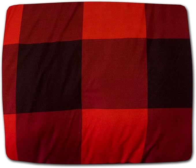 5 Piece Comforter Set Bed in a Bag Buffalo Check Christmas Print All Season Soft Down Alternative Bedding Comforter Set & Luxurious White Microfiber Bed Sheets, Twin, Buffalo Plaid Burgundy/Black