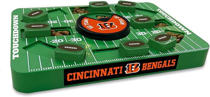 Pets First NFL Cincinnati Bengals Large Puzzle Toy, New Size, Interactive Dog Slow Feeding Toy-Mewly Pet