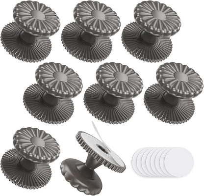 Self Adhesive Drawer Knobs, 8 Pack Self Stick Door Pull Handles, Zinc Alloy No Drilling Cabinet Knobs for Drawer, Closet, Window, Dresser, Sliding Barn/Glass Shower/Balcony Door (8, Grey)