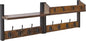 YMYNY 31.5" Coat Rack Wall Mount with Shelf, 4 in 1 Key and Coat Hanger with 12 Metal Hooks, Wall Shelf with Hooks & Mail Holder for Living Room, Bedroom, Rustic Brown, HWS007H-2