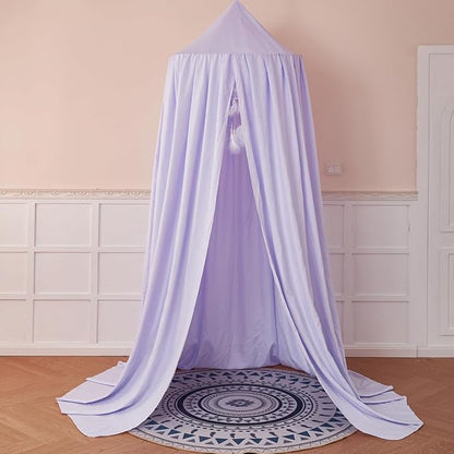 dix-rainbow Princess Decor Canopy for Kids Bed, Soft and Durable Bed Canopy for Girls Room Tent Canopy Dreamy Mosquito Net Bedding, Children Reading Nook Canopies Indoor(Purple)