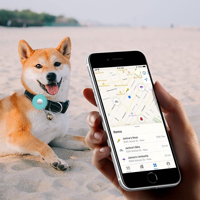 Airtag Holder for Dog Collar, Cibaabo Silicone Air Tag Case Cover Compatible with Apple Airtags for 0.8-1.2inch Cat Pet Collar Harness Loop-Mewly Pet