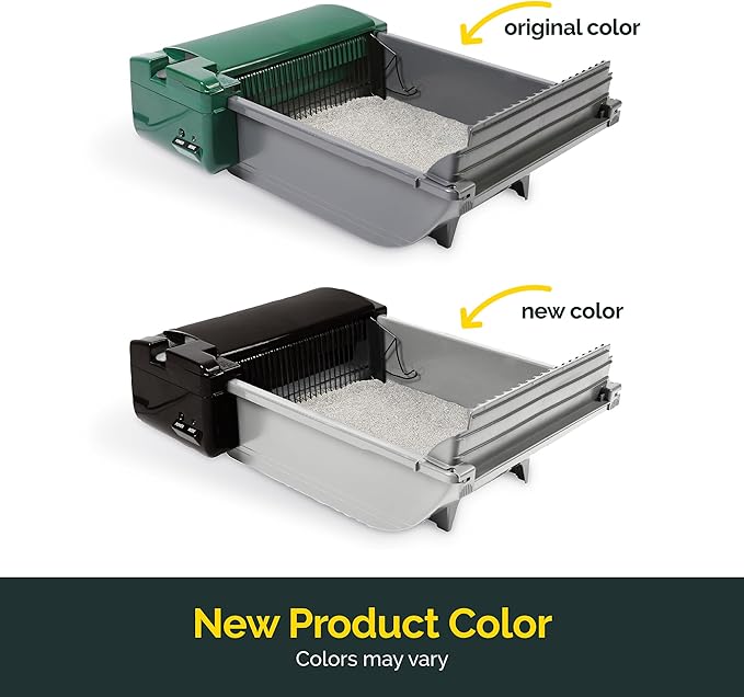 Pet Zone Self Cleaning Semi Automatic Cat Litter Box - Smart Scoop Cat Litter Box with 6 Bags & Carbon Filter for Up to Two Cats 6-16 Pounds-Mewly Pet