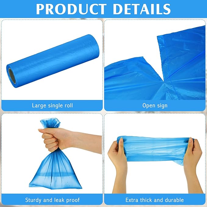 Harloon 6000 Counts Dog Poop Waste Bags 30 Rolls Extra Thick Strong Leak PET Proof Bags Disposable Bulk Universal Doggy Roll Waste Box for Puppy Outdoor Walking Travel(Bule,12 x 8 Inches)-Mewly Pet