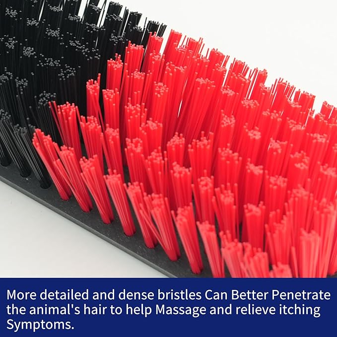 Livestock Scratch Brush With Spring Iron Holder，Animal Back Scratching Brush For Cow,Cattle,Sheep, Horses,Pigs，Massage Grooming Tool-Mewly Pet