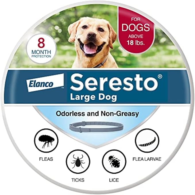Seresto Large Dog Vet-Recommended Flea & Tick Treatment & Prevention Collar for Dogs Over 18 lbs. | 8 Months Protection-Mewly Pet