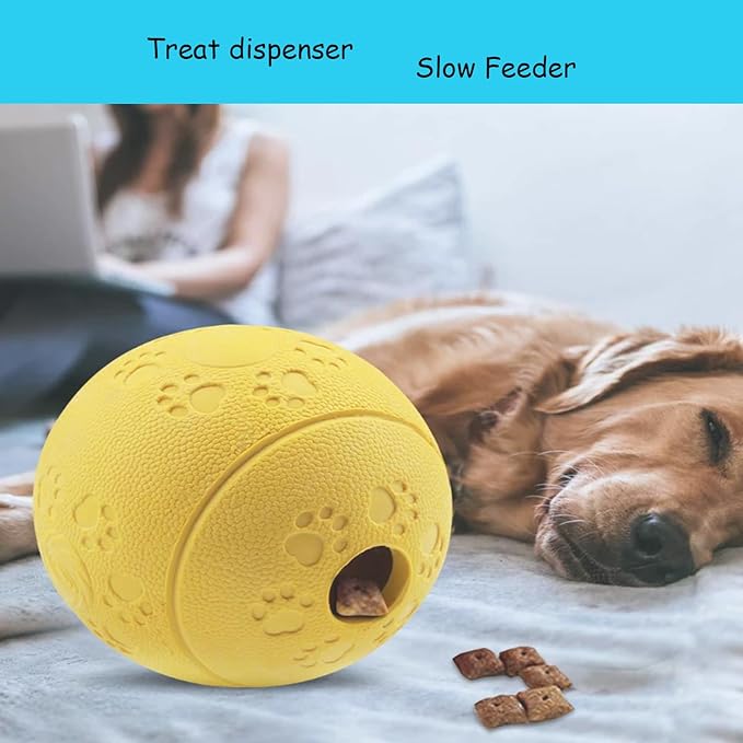 Dog Puzzle Toy, Treat and Dental Balls, Interactive Treat Dispensing Toy for Dogs, Durable Puppy Toys for Teething Small Dogs, Rubber Teeth Balls, Slow Feeder,2 Pack (Small)-Mewly Pet