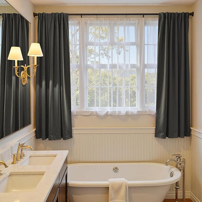 Lazzzy Velvet Blackout Curtains Thermal Insulated Room Window Drapes Super Soft Luxury Curtains for Living Room Bedroom Rod Pocket 2 Panels, Grey, 42" W x 72" L