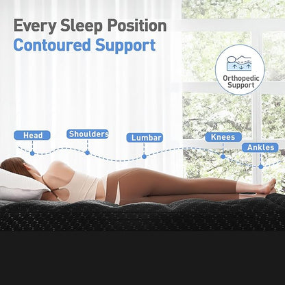 Dual Layer 3 Inch Memory Foam Mattress Topper Full Size, 2 Inch Cooling Gel Memory Foam Plus 1 Inch Pillow Top Mattress Pad Cover, with 8-21 Inch Deep Pocket, Black
