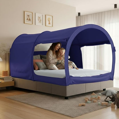 LEEDOR Bed Tent Dream Tents Bed Canopy Shelter Cabin Indoor Privacy Warm Breathable Pop Up Twin/Full/Queen for Kids and Adult Patent Pending(Mattress Not Included)