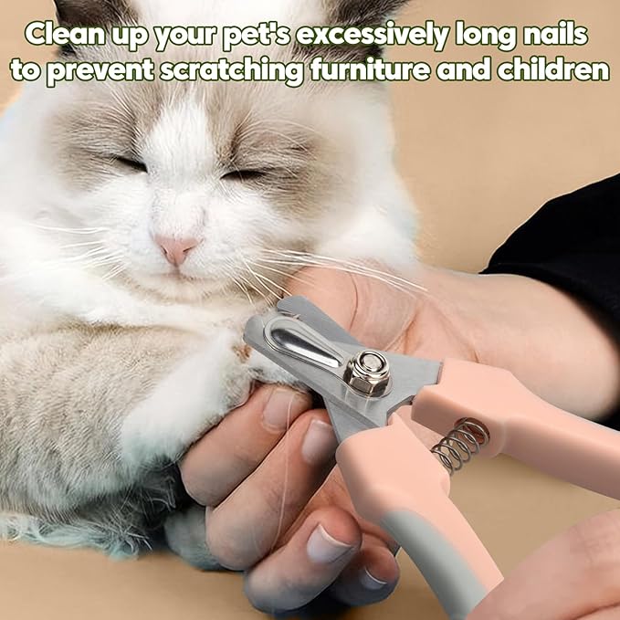 Self-Cleaning Cat Brush with Cat Nail Clipper 2-Pieces Set, Daily Cleaning Grooming Kit for Small and Medium-sized Dogs and Cats, Designed to Remove Shedding Fur and Trim Sharp Claws of Your Pets-Mewly Pet