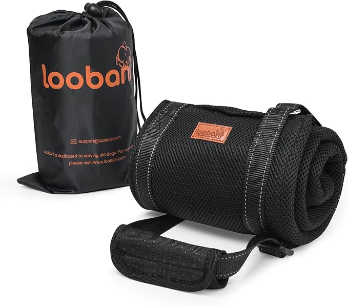 LOOBANI Portable Dog Sling for Back Legs, Hip Support Harness to Help Lift Dogs Rear for Canine Aid and Old K9 Cruciate Ligament Rehabilitation-Mewly Pet