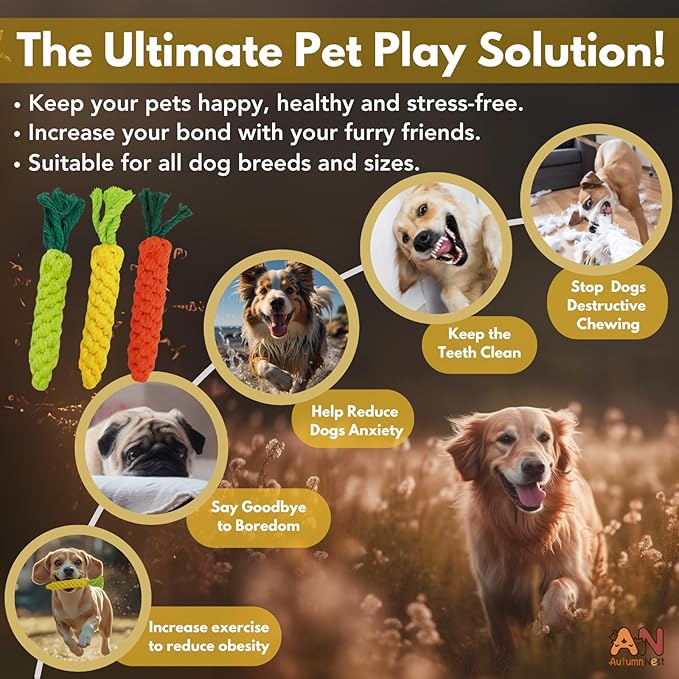 3PCS Mixed Color Woven Pet Rope Toys (Yellow, Green, Orange), Chew Toys for Dogs & Cats, Safe & Durable Braided Rope Toys for Pets-Mewly Pet