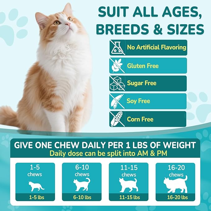 4-IN-1 Flea and Tick Prevention for Cats, 500 Crunchy & Creamy Chews, Cat Flea Treatment, Natural Oral Flea Treatment for Cats, Daily Support for Flea, Immune, Skin & Coat, Gut, Chicken Flavor-Mewly Pet