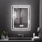 Koonmi 32x24 LED Bathroom Mirror, Backlit + Front Lit, LED Bathroom Mirror with Lights for Wall, 3 Colors, Anti-Fog, Dimmable Brightness, Memory Function, Tempered Glass