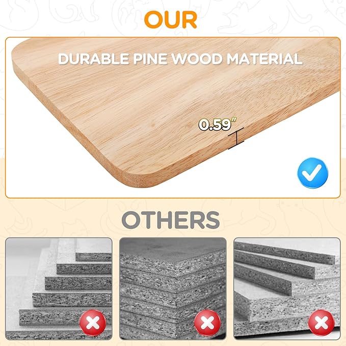 MeowHomm Cat Wall Shelves, Set of 5 Wooden Cat Wall Furniture with Cat Condo, Cat Scratching Post with 3 Steps, Bridge, Cat Hammocks and Scratcher-Mewly Pet