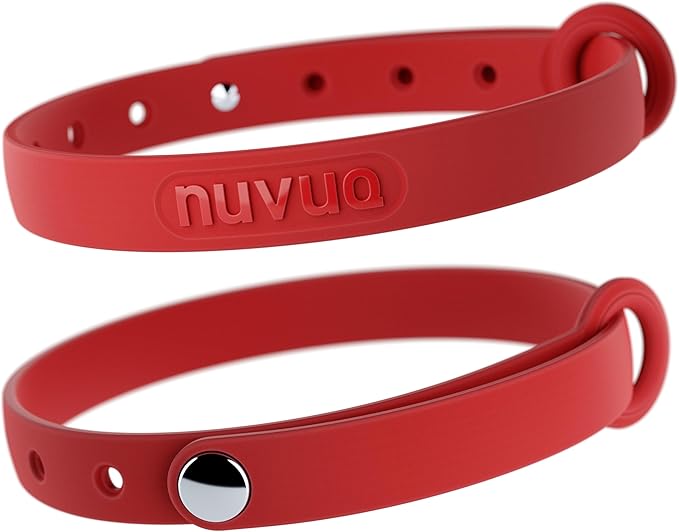 Cat Collar 2 Pack - Soft, Comfortable, and Lightweight Safety Breakaway Collar with Name Tag Ring for Outdoor Cats and Sensitive Skin Kittens by Nuvuq (6 ⅞" to 10 ¼", Red)-Mewly Pet
