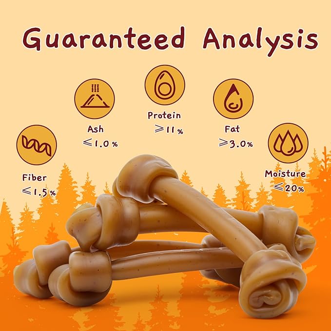 Jungle Calling Rawhide Free Dog Treats, Peanut Butter Bones, 6.5'' Pet Chews for Medium and Large Dogs,Digestible Chewing Snacks,4 Count (Pack of 1)-Mewly Pet