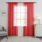 HUTO Christmas Red Sheer Voile Curtains 84 inches Long for Baby Wedding Party Backdrop Rod Pocket Window Sheer Panels Drapes for Bedroom Nursery Living Room 2 Panels 52 Inch Width by 84 Inch Length