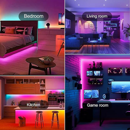 150 FT LED Strip Lights for Bedroom (2 Rolls 75 FT) with Remote and Application Controlled Smart LED Lights, Music Synchronized RGB Color Changing Light, Suitable for Room Party Decoration