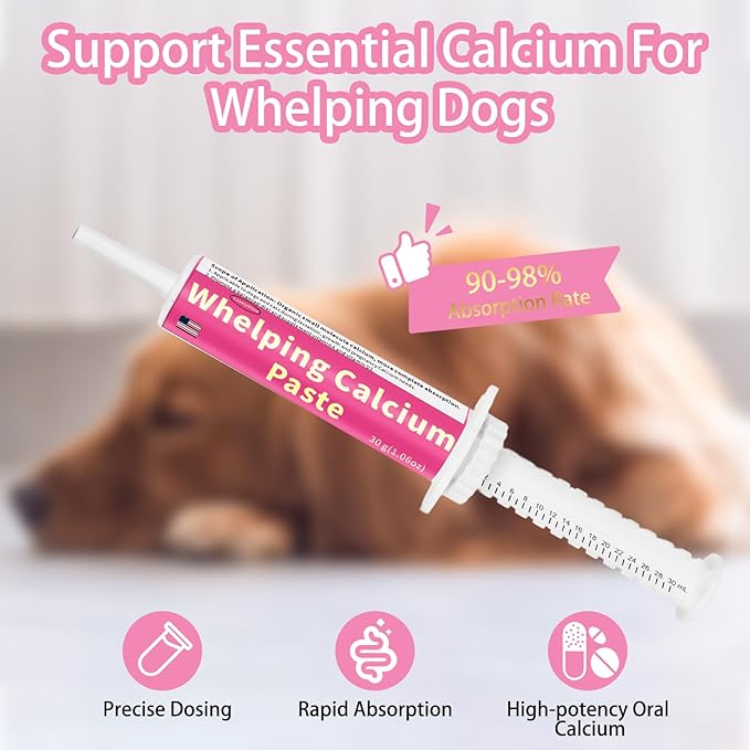 4 in 1 Whelping Kit for Dogs - Whelping Calcium Paste, Probiotic Paste, Fading Puppy Support & Puppy Milk Replacer - Essential Dog Whelping Supplies for Safe Delivery, Strong Puppies & Nursing Support-Mewly Pet
