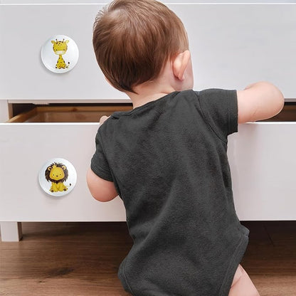 6 Pack 1.5" Ceramics Cute Animals Baby Nursery Room Dresser Drawers Knobs Kids Colorful Cabinet Handle Knobs (Monkey)
