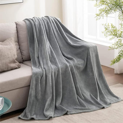 BEDELITE Fleece Blanket Grey Throw Blanket for Couch & Bed, Luxury Plush Cozy Fuzzy Blanket 50" x 60", Super Soft Warm Lightweight Throw Blanket for Travel Camping