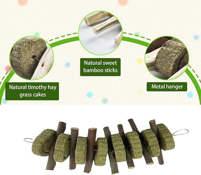 kathson Rabbit Chew Toys,Bunny Grind Teeth 100% Natural Organic Apple Wood Stick Improve Rodent Health Rabbits Hamsters Squirrel Guinea Pig(4 Pieces)-Mewly Pet