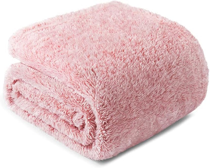 Exclusivo Mezcla Plush Fuzzy Fleece Bed Blanket King Size, Super Soft, Fluffy and Warm Blankets, Suitable for All Seasons (Mixed Pink, 90x104 Inches)