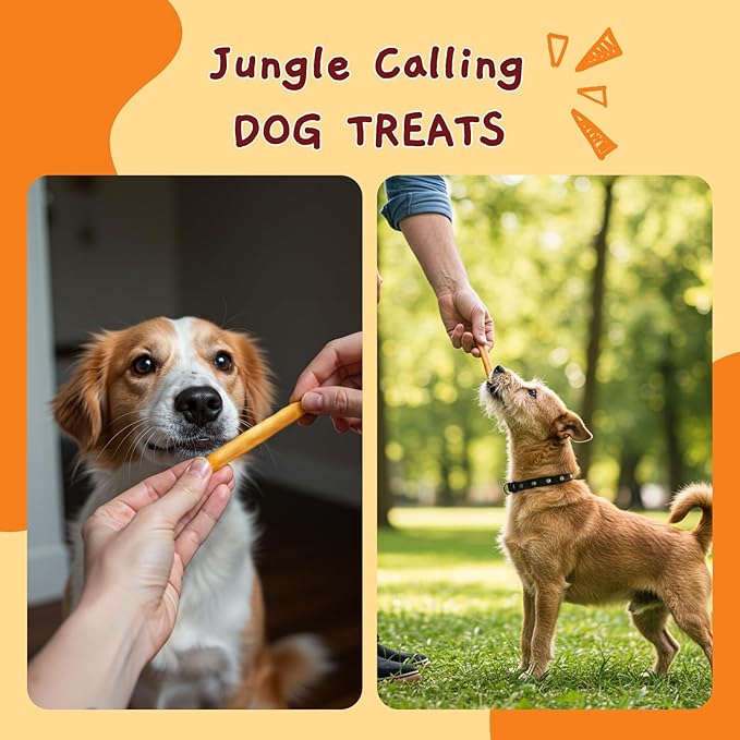 Jungle Calling Dog Treats, Chicken Beef Collagen Sticks, Chew Bones Treat for Small Medium Breed Moderate Chewers, Bully Stick, Long Lasting High Protein Easy to Digest, 5 Inch 10.6 oz-Mewly Pet