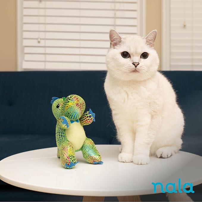 Caitec Presents Nala Cat Tucker The T-Rex Dino - Catnip Toy - Interactive Cat Toy - Chew Toy - Pillow Toy, 2 Pack-Mewly Pet