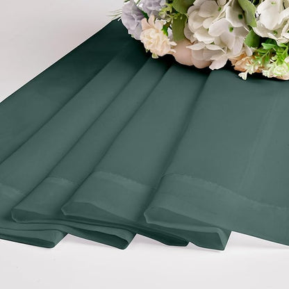 Chyhomenyc Hunter Green Sheer Curtains 84 inches Long 2 Panels Set, Light Filtering Rod Pocket Emerald Voile Sheer Drapes for Living Room Bedroom, 2PCS, Each 42W x 84L