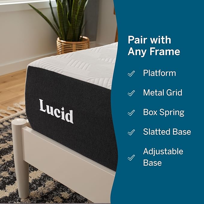 Lucid 10 Inch Memory Foam Mattress - Medium Feel - Infused with Refreshing Bamboo Charcoal and Cooling Gel - Bed in a Box - Temperature Regulating - Pressure Relief - Breathable - Full Size