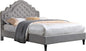 HomeLife Premiere Classics 51" Tall Platform Bed with Cloth Headboard and Slats - Full (Light Grey Silver)