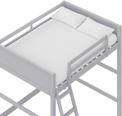 Dorel Living Denver Bed for Kids, Full Size Wood Frame, Gray Loft