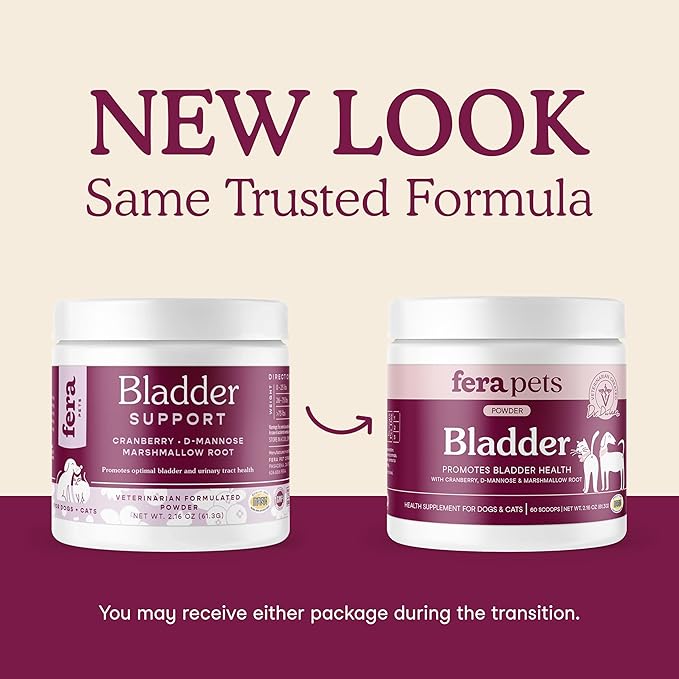 Fera Pets Bladder Support - Cranberry for Dogs & Cats - D-Mannose & Marshmallow Root - Urinary Tract Support - Supports Normal Urine pH - Boosts Immunity - 60 Scoops-Mewly Pet