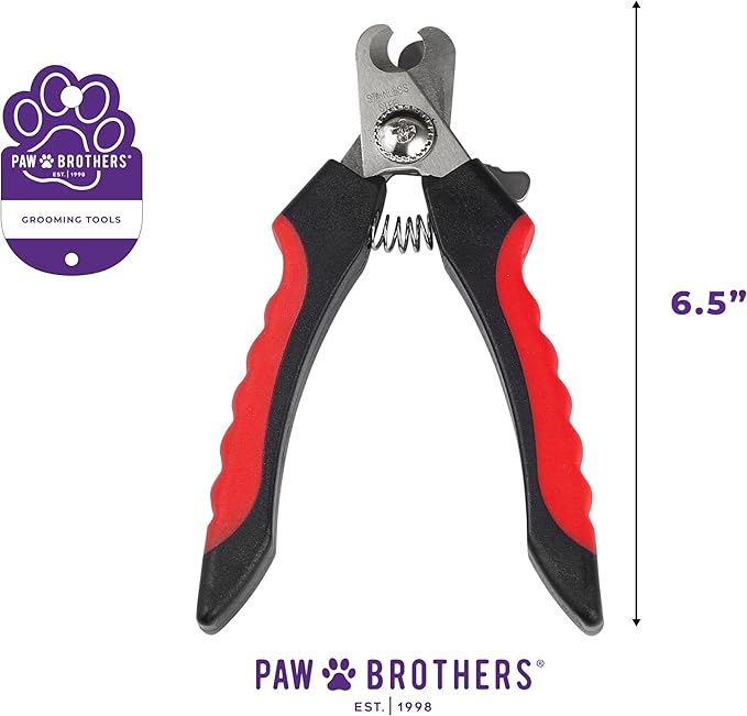 Ryan's Pet Supplies Paw Brothers Nail Clipper for Dogs and Cats, Pet Nail Clippers, Safe Grooming Tool, Professional Grade, Stainless Steel Blades, Saftey Guard, Large, 6.5 inches-Mewly Pet