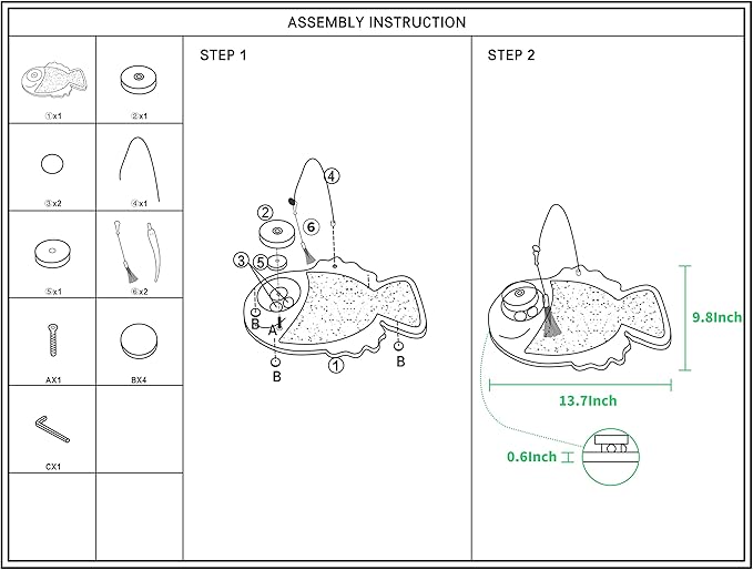 Petest Interactive Cat Toy Natural Sisal Cat Scratcher Toy with Catnip Balls, Fish Design-Mewly Pet