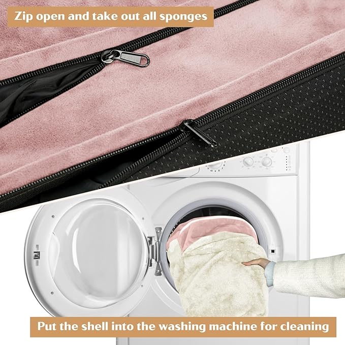 Comfort Expression Small Dog Beds Waterproof Orthopedic Foam Dog Sofa Beds for Medium Dogs Comfy Pet Bed with Washable Removable Cover & Non-Slip Bottom(Small,Pink)-Mewly Pet