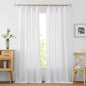 RYB HOME Semi Sheer Curtains 102 inches Long, White Light Filtering Half Privacy Window Curtains & Drapes for Bedroom Living Room, White, W 52 x L 102 inches, 2 Panels Set