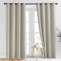 NICETOWN Blackout Curtains & Drapes for Living Room - Thermal Insulated Solid Grommet Sound Reducing Energy Saving Window Treatments for Porch/Hall, Natural, 2 Panels, W52 x L84