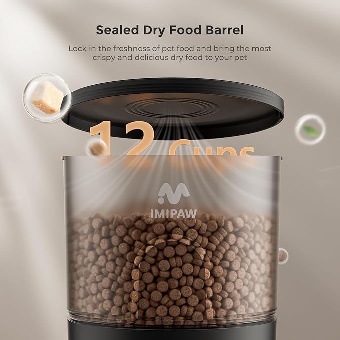 Automatic Cat Feeder - 3L Pet Dry Food Dispenser with Timed Programmable Portion Control, Dual Power Backup, Easy Set Up, 10 Meals Per Day for Cats and Puppies, Black（Remote Not Supported）-Mewly Pet