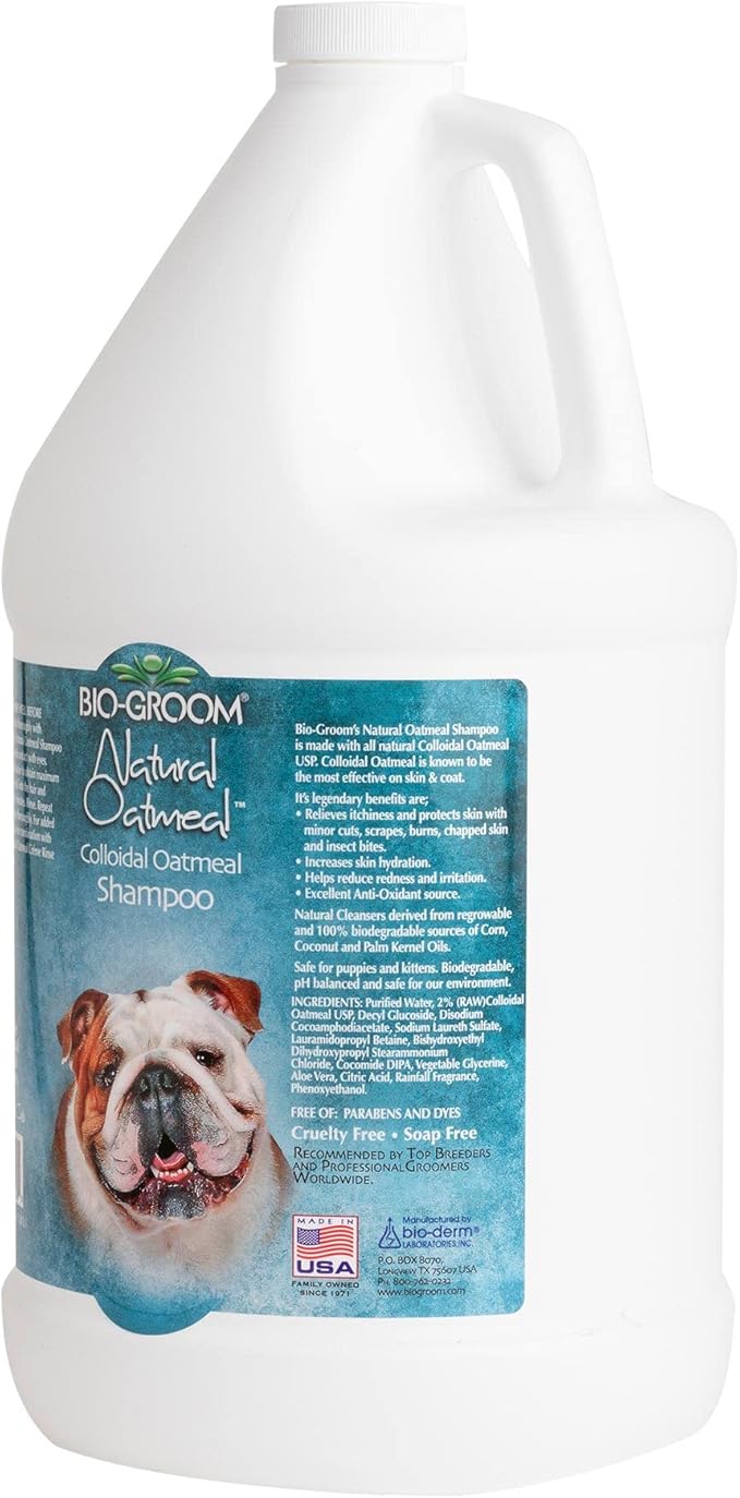 Bio-Groom Oatmeal Dog Shampoo – for Allergies and Itching, Cruelty-Free, Dog Bathing Supplies, Puppy Shampoo for Sensitive Skin, Made in USA, Anti-Itch Dog Products – 1 Gallon-Mewly Pet