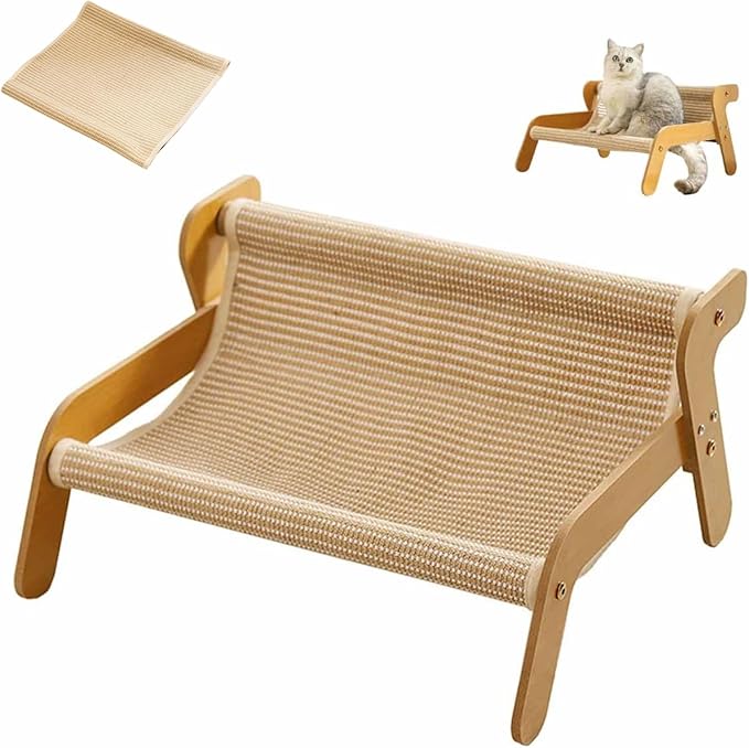 Scratcher Bed,Scratcher Couch,Scratcher Lounger,for Indoor Cats,Sisal Scratcher 2 in 1 Cat Couch, Wear-Resistant Scratching Lounge Chair,Additional Gift Sisal Scratcher-Mewly Pet