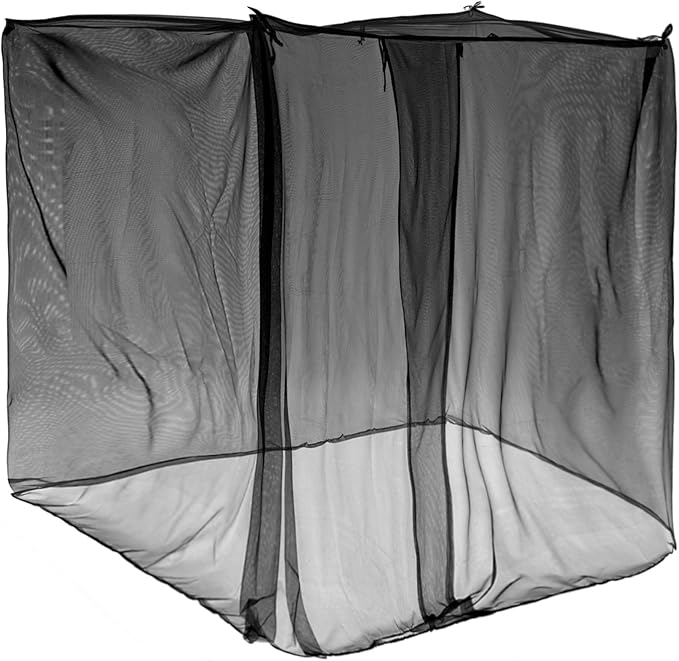 4 Corners Mosquito Net for Mosquiteros para Camas Bed Canopies Netting Bed Drapes Rectangular Mosquito Mesh for Camping Home Outdoor Travel(Black,L78 X W71 X H67 Inch,Opening)-Mewly Pet