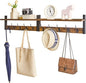 YMYNY Coat Rack Wall Mount with Shelf, 2 Pack 23.6" Coat Hooks Coat Hanger Wall Mount, Wall Hooks for Hanging, Hat Rack for Wall, Towel Hooks for Bathrooms, Rustic Brown UHWS004H-2
